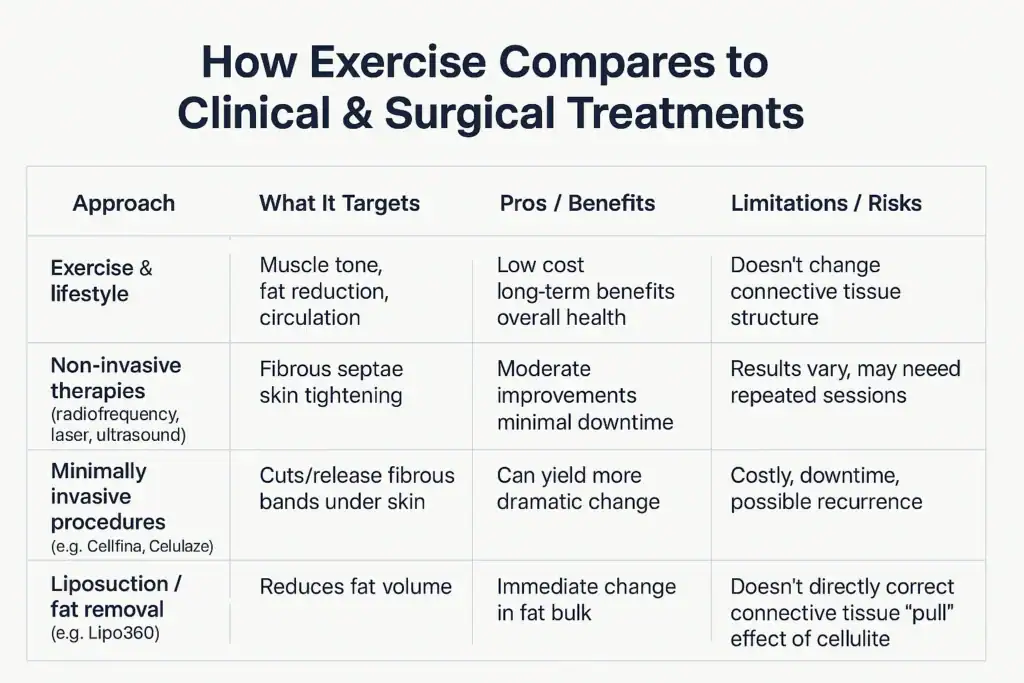Sculpting Your Bum: Can Toning Exercises Really Reduce Cellulite? 2 How exercise compares to treatments from Lipo 360 Horley