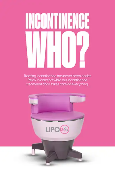 LIPO360 EMS Chair Can Help with Urinary Incontinence 2 Image of a urinary incontinence treatment seat Horley